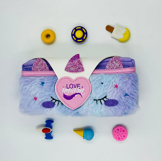 LOVE UNICORN WITH SOFT TOUCH PENCIL POUCH BOX